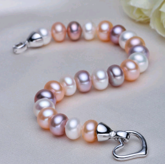 Pearl bracelet purple freshwater pearl bracelet European and American vintage jewelry