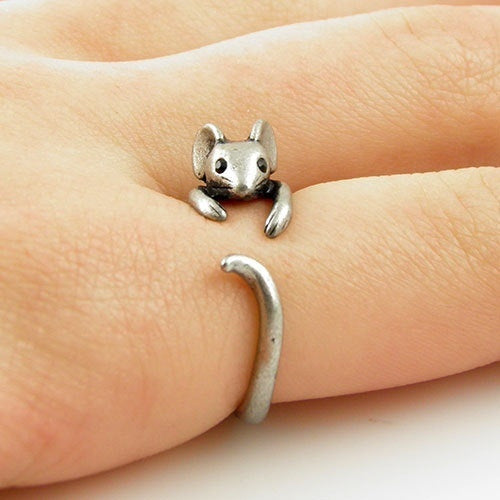 Alloy Rat   Ring Adjustable Animal Ring