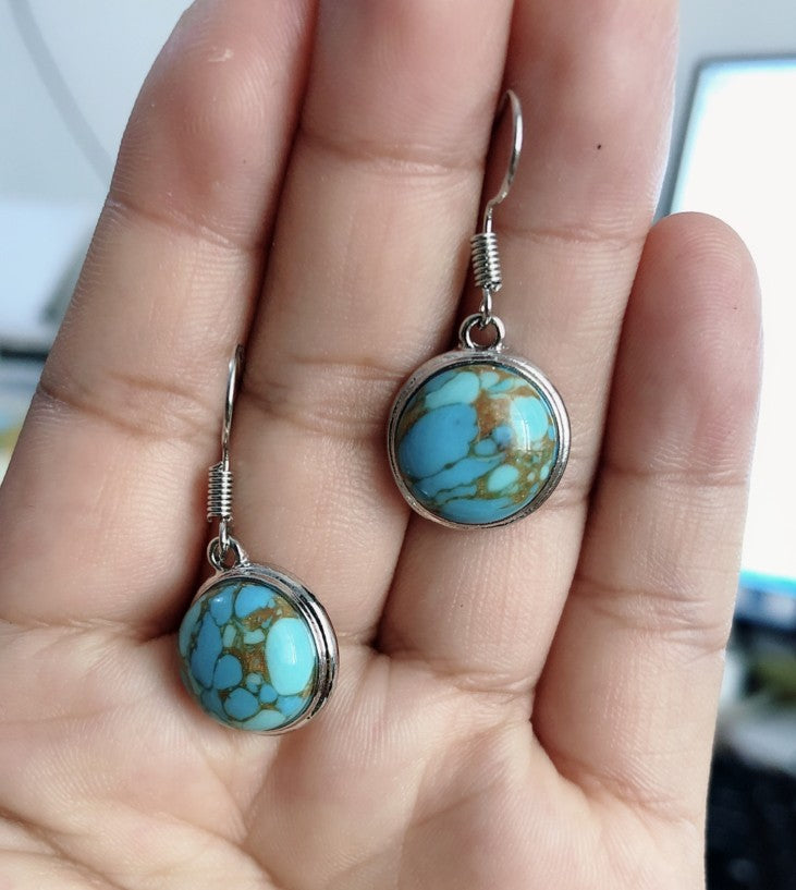 Blue pine stone earrings