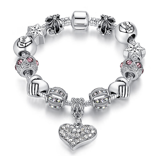 Heart-shaped diamond bracelet