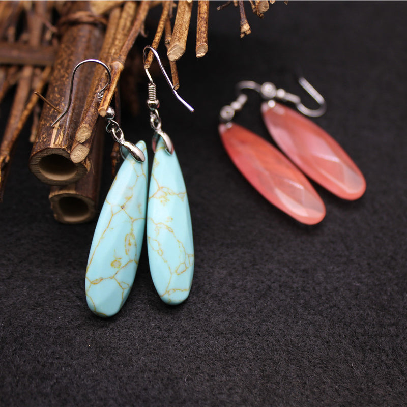 Drop Earrings Volcanic Stone Ear Hooks