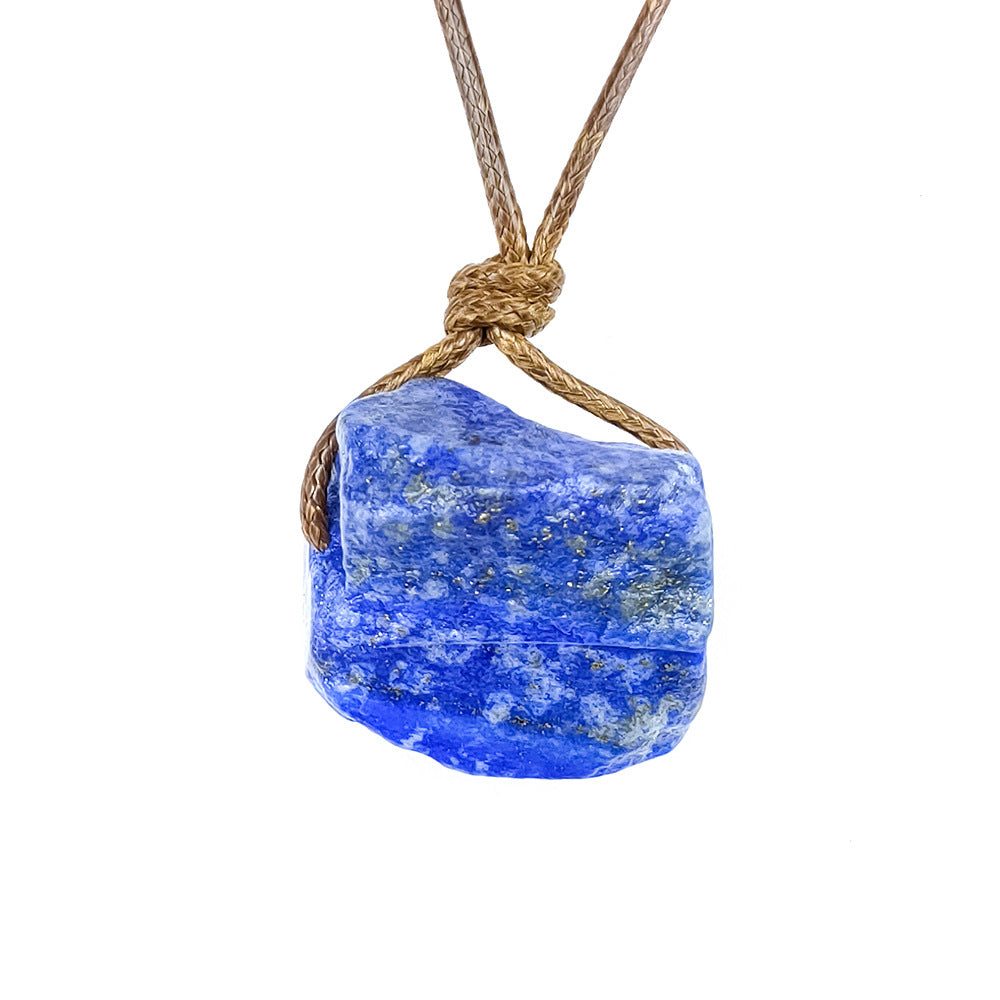 Irregular Specimen Of Natural Crystal Agate Rough Pendant Necklace