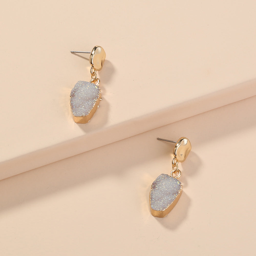 Exaggerated Personality Imitation natural stone earrings small small small style cold style style earrings female jewelry