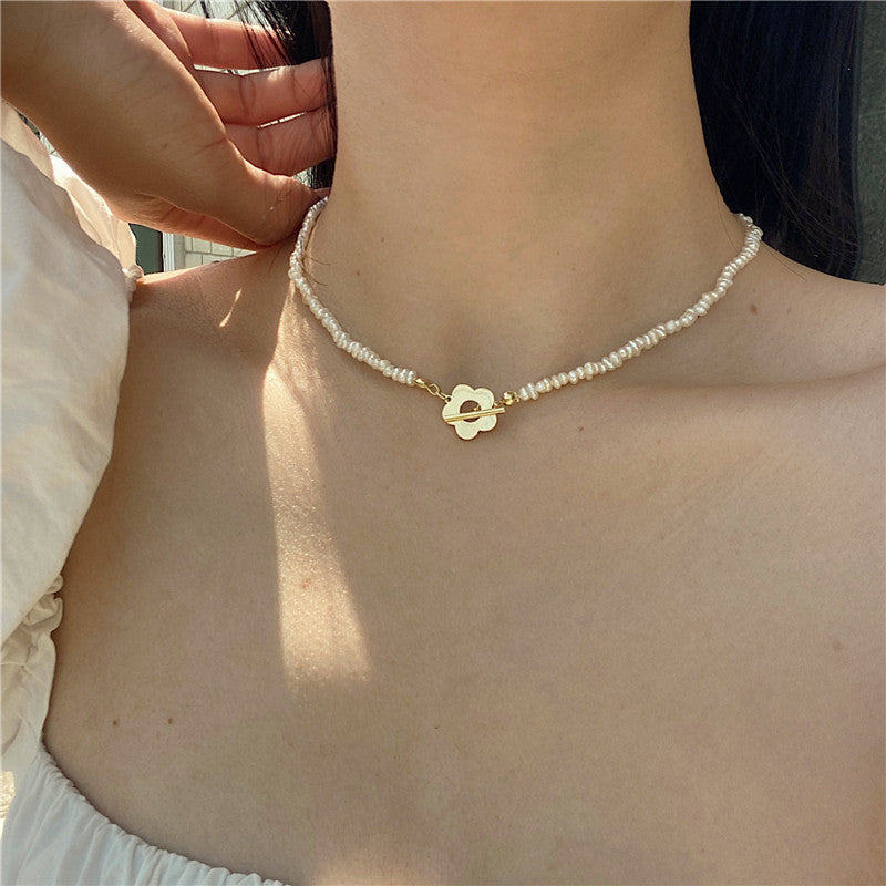 Asymmetric Baroque Pearl Necklace Metal Necklace AliExpress Independent Station Retro Pearl Rope Chain