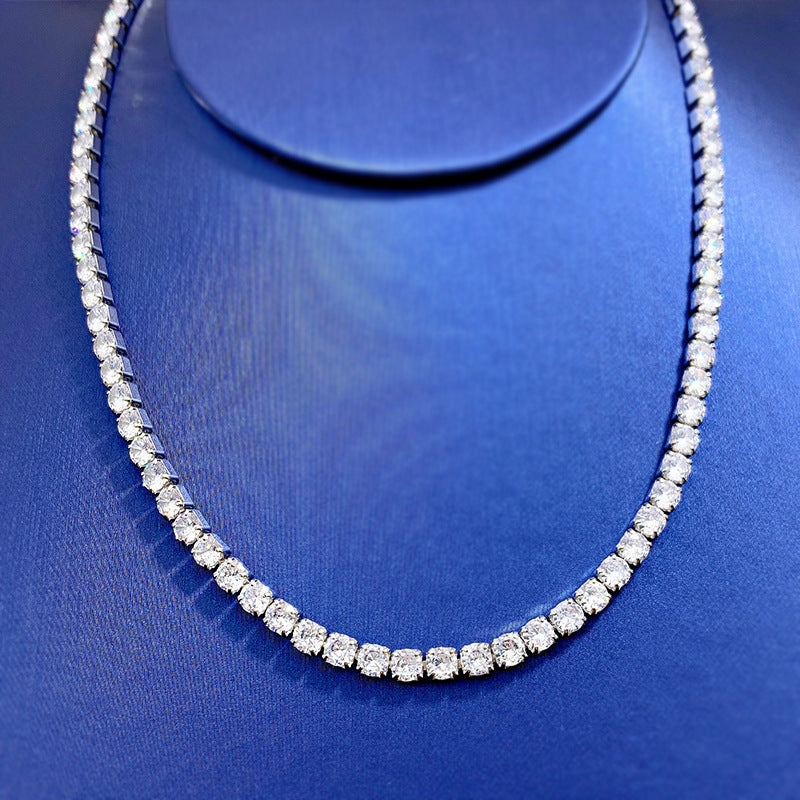 High Carbon Diamond Full Diamond Necklace Row Diamond Chain