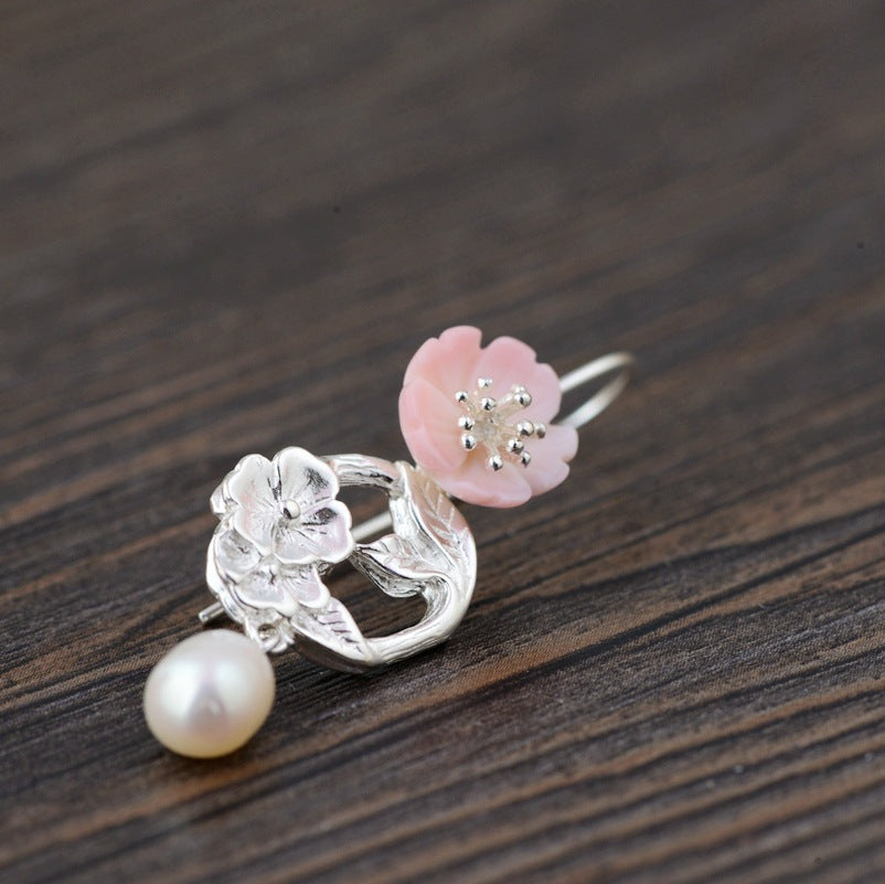 Flower and Pearl Earrings