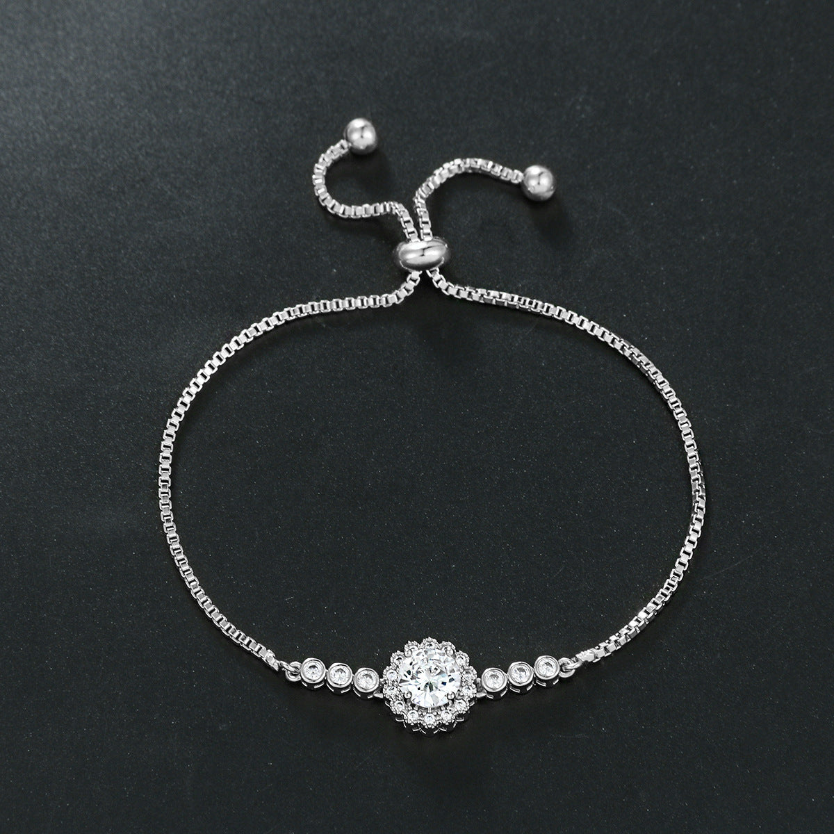 Simple White Gold Bracelet With Large Diamonds