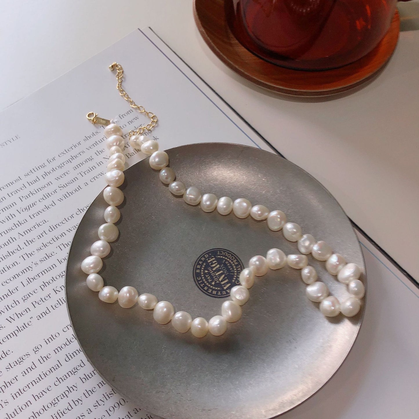 Baroque pearl necklace