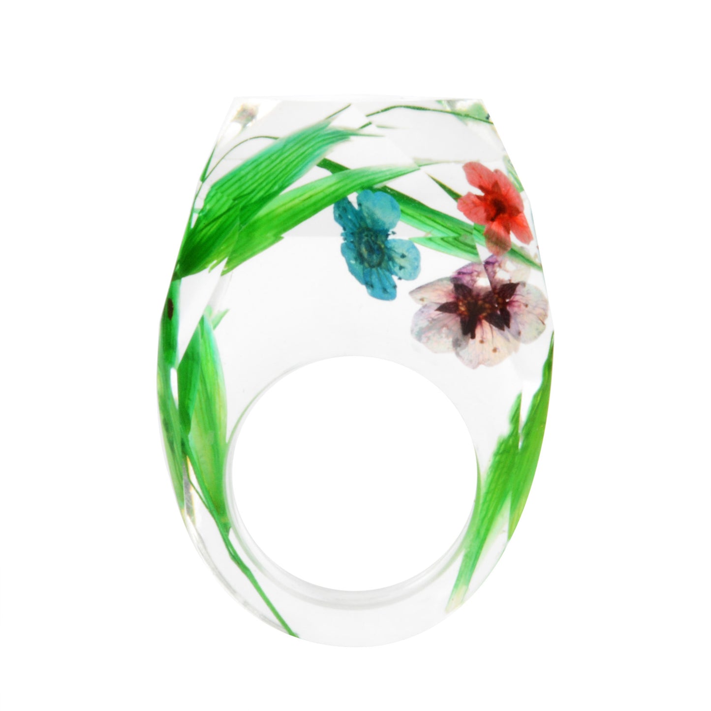 Dried Flower Resin Forest Handmade Dried Flower Epoxy Ring