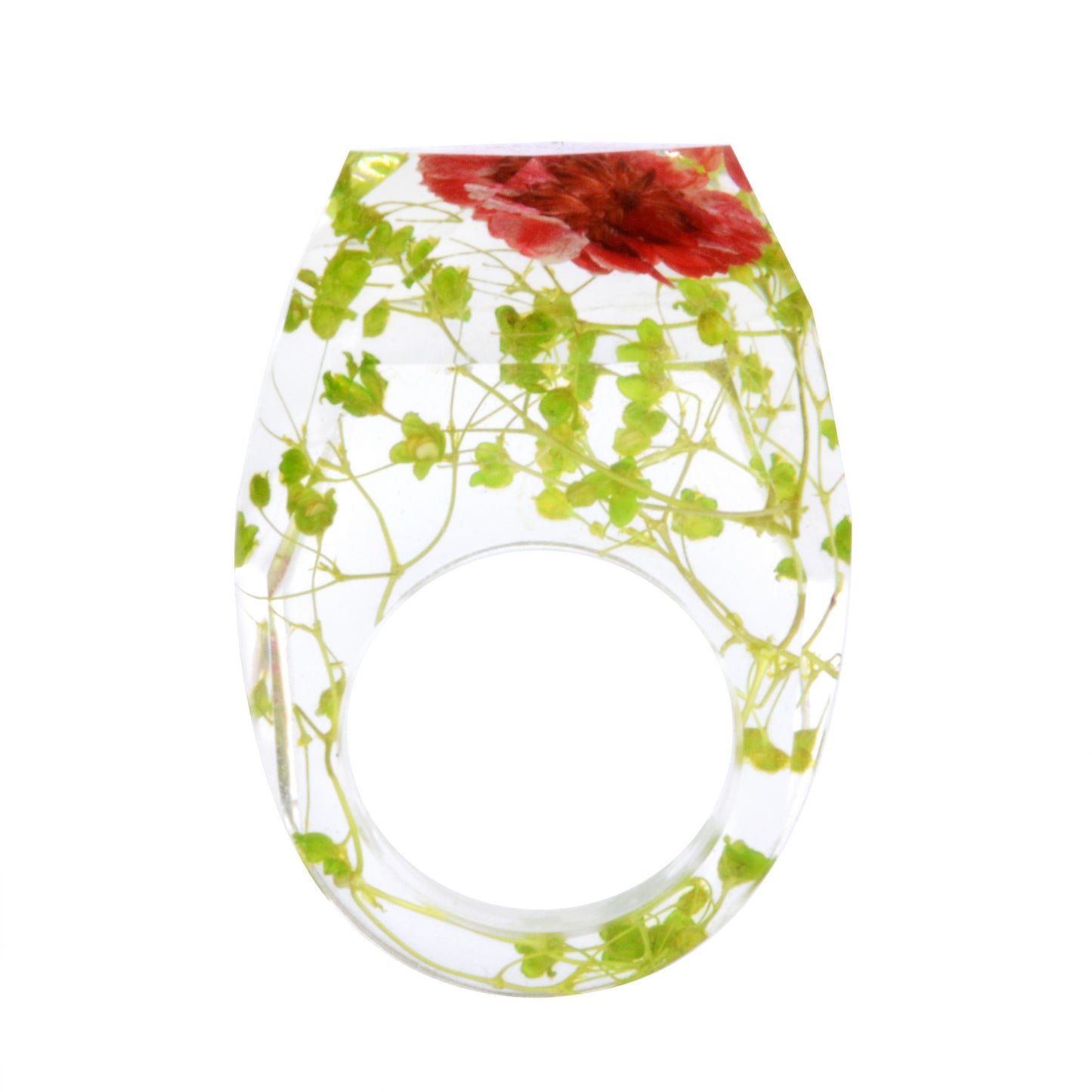 Dried Flower Resin Forest Handmade Dried Flower Epoxy Ring