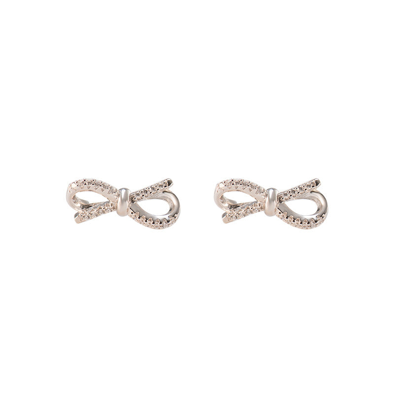 Diamond bow earrings