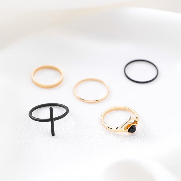 Cross ring set tail ring personality joint ring index finger ring female