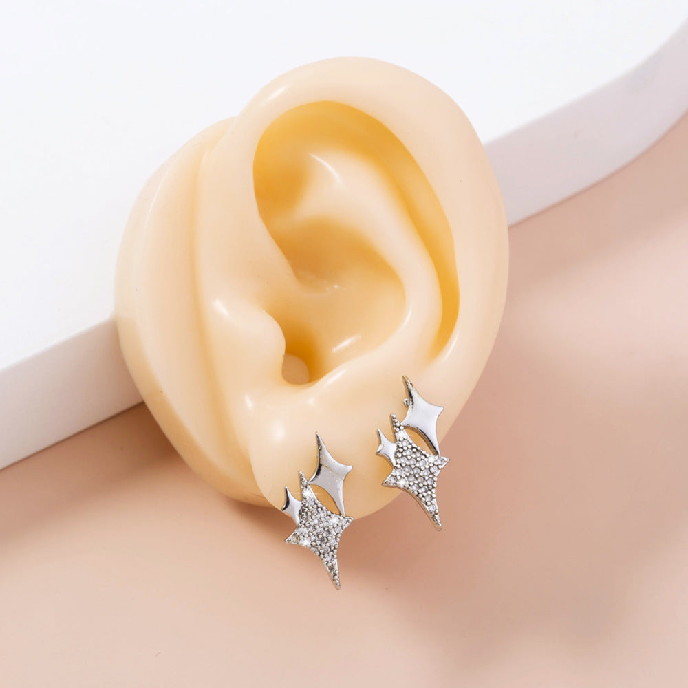 Micro-set Sparkling Starry Exaggerated Zircon Earrings