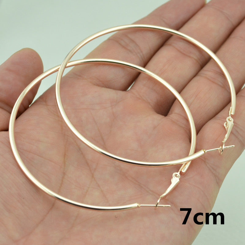 European And American Rose Gold Hoop Earrings