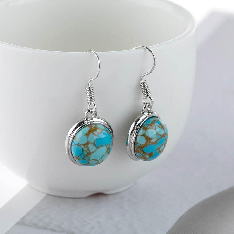 Blue pine stone earrings