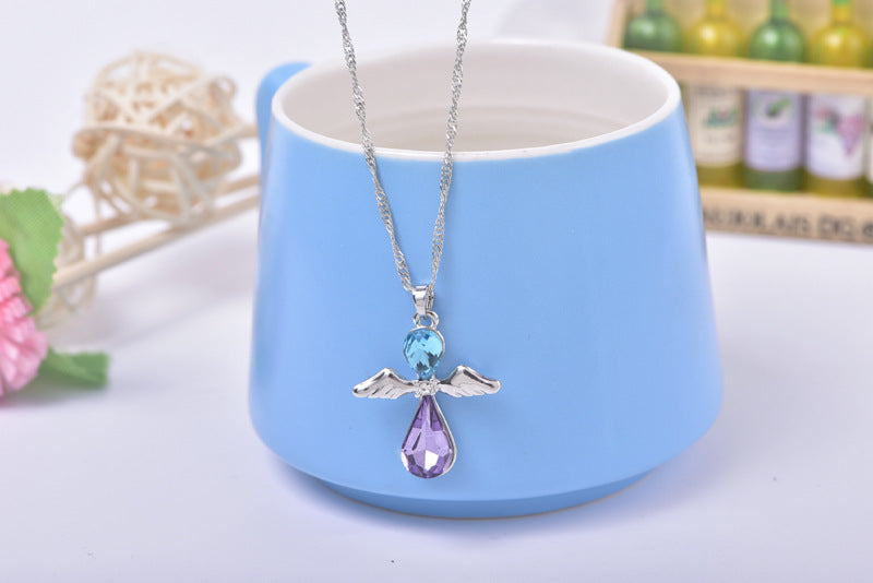 Crystal angel necklace