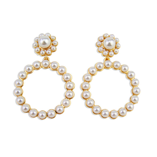 Pearl Geometric Exaggerated Earrings