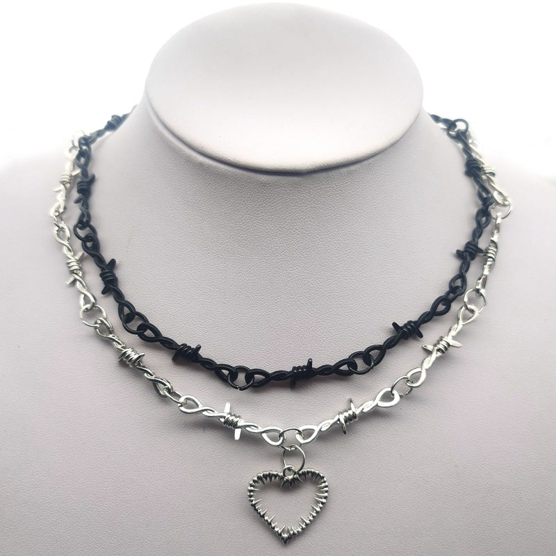 Wire Thorn Thorn Necklace Gothic Heart