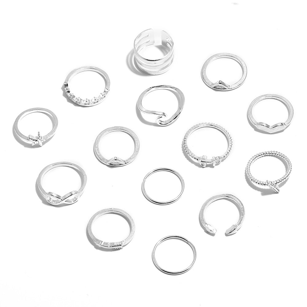 Silver Combination Ring Set