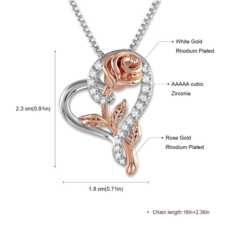 Love Rose Necklace with Diamonds