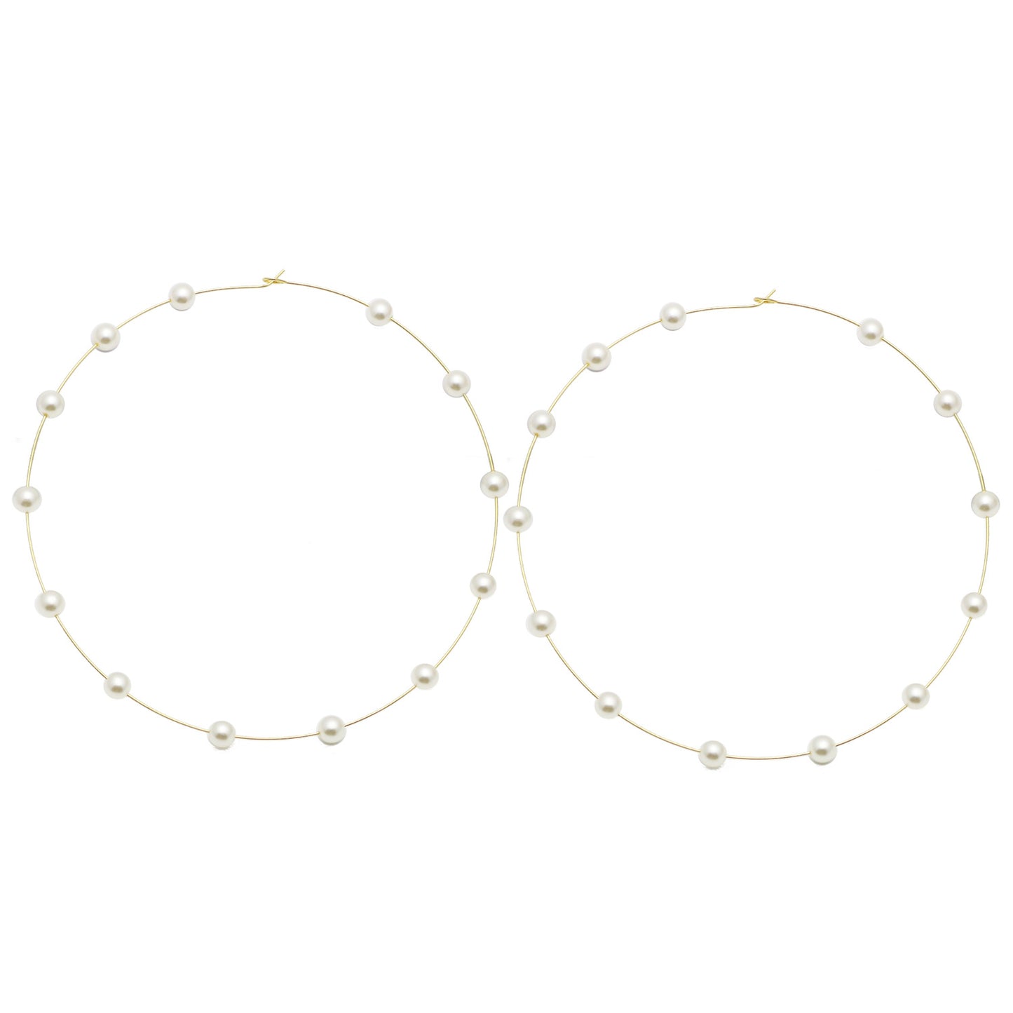 Pearl Large Hoop Earrings