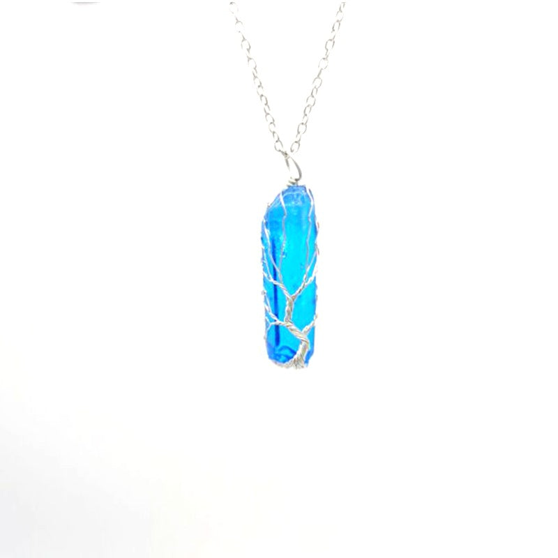 Hand-Wound Colorful Crystal Stone Necklace