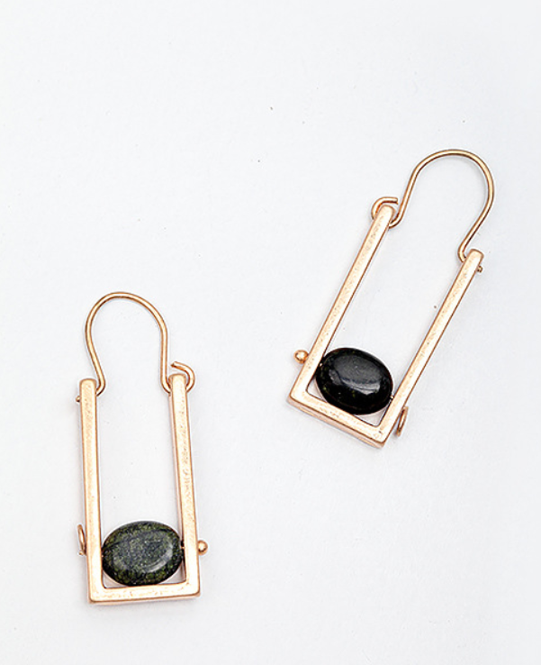 Natural stone creative earrings