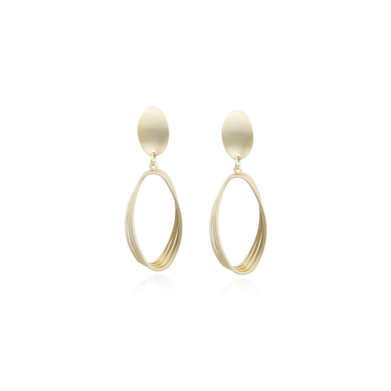 Women's matte metal hoop earrings