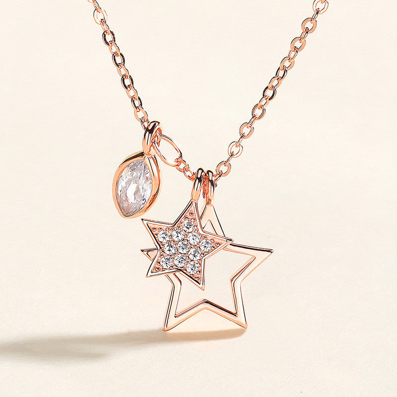 Pendant zircon diamond necklace clavicle chain