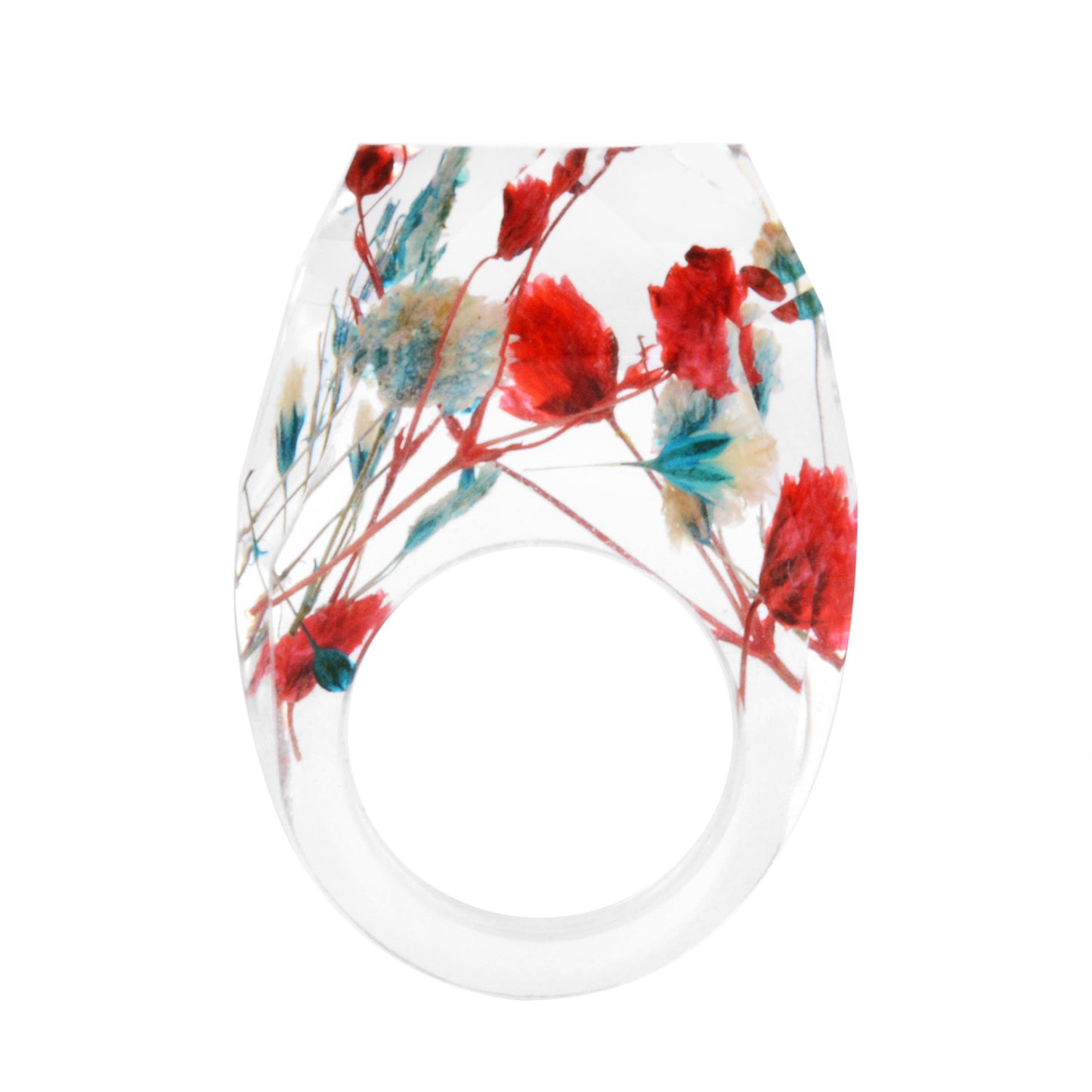 Dried Flower Resin Forest Handmade Dried Flower Epoxy Ring