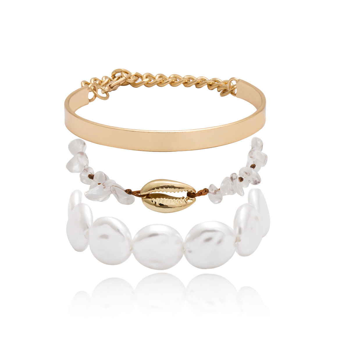 Temperament pearl shell rough set bracelet