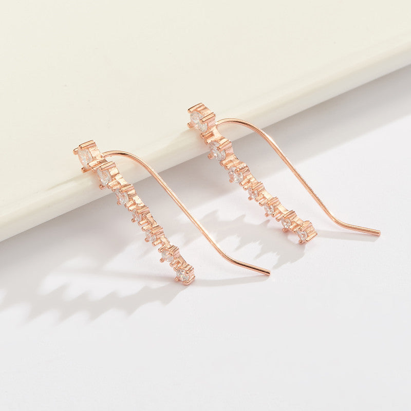 Row diamond earrings