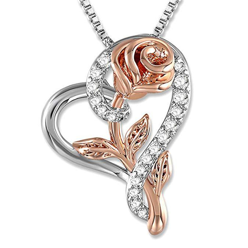 Love Rose Necklace with Diamonds