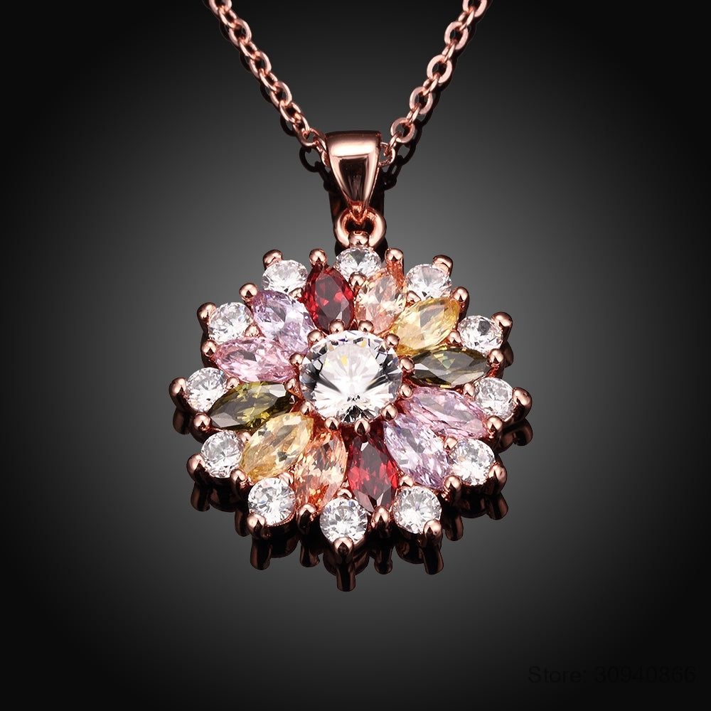 Crystal flower necklace