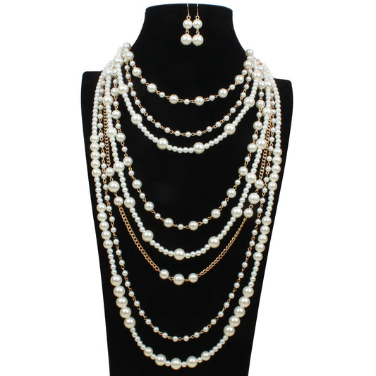 Multi-layer pearl necklace