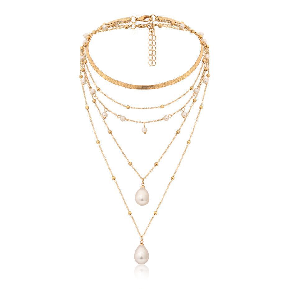 Multilayer pearl necklace