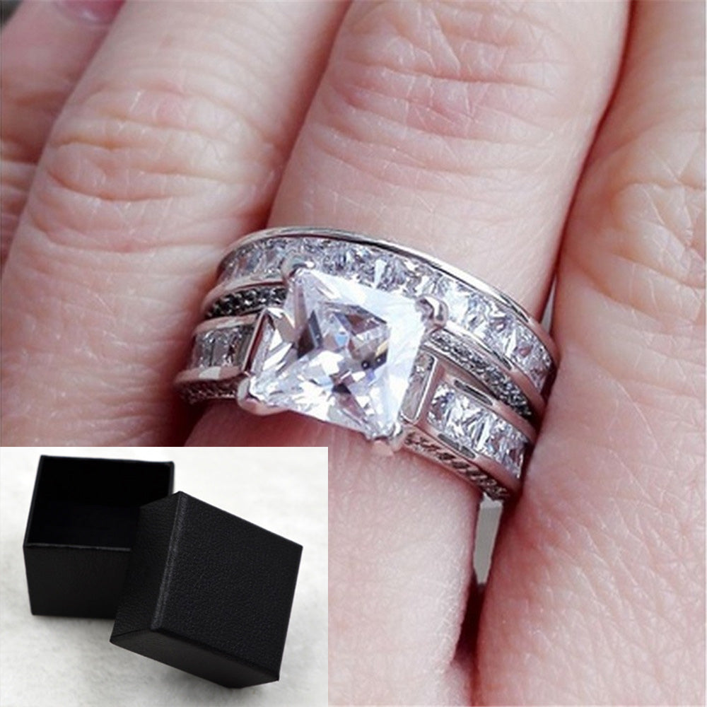 Couple Rings Set | Diamond Style Unique Look Fancy Couple Rings | Valentine  Gifts | Silver