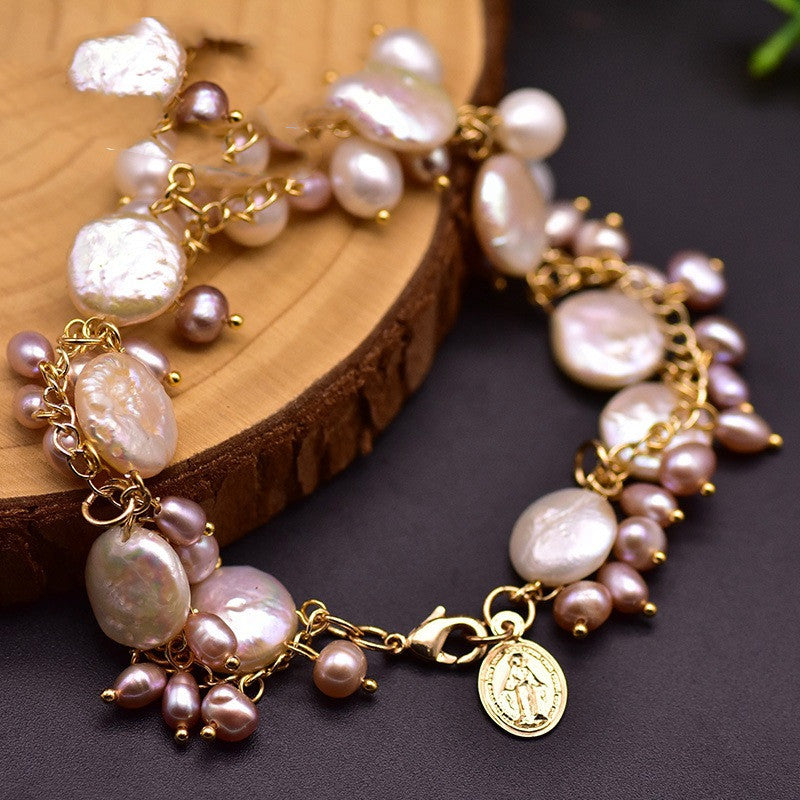 Natural Baroque Multilayer Pearl Bracelet