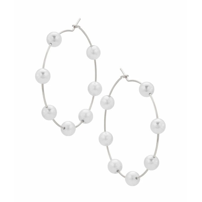 Pearl Large Circle Earrings