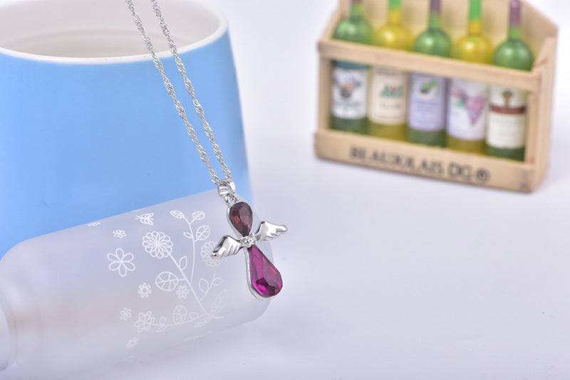 Crystal angel necklace