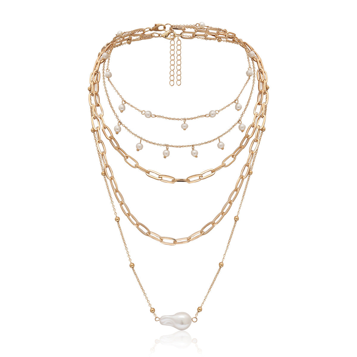 Multilayer pearl necklace