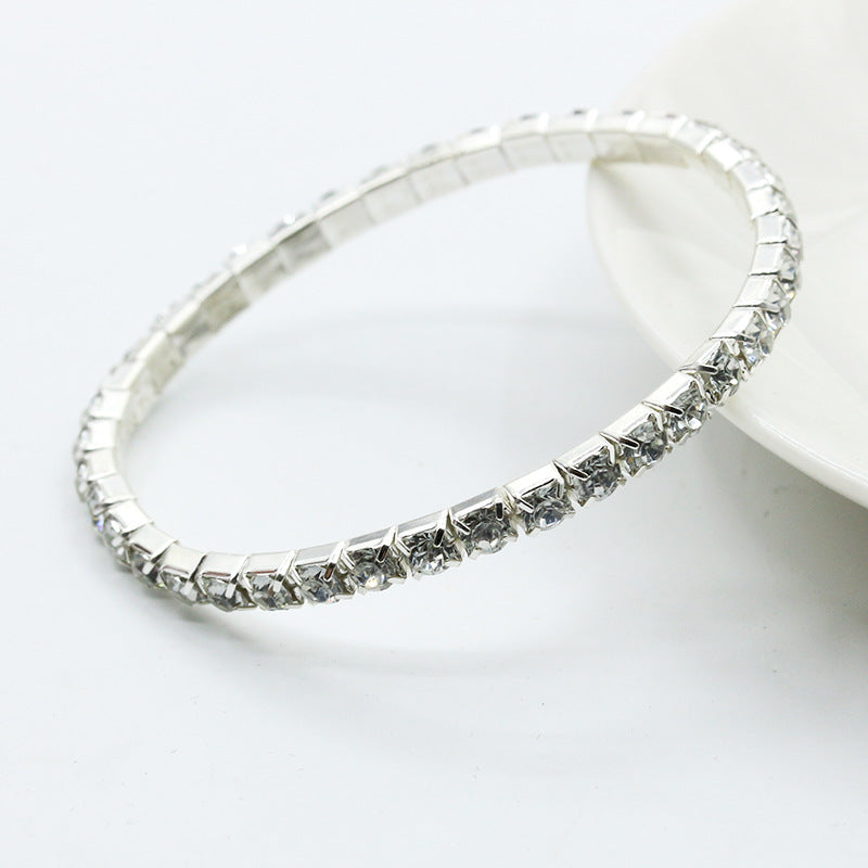 Full Diamond Single Row Elastic Bracelet Shiny Intellectual Star with Combination Bracelet