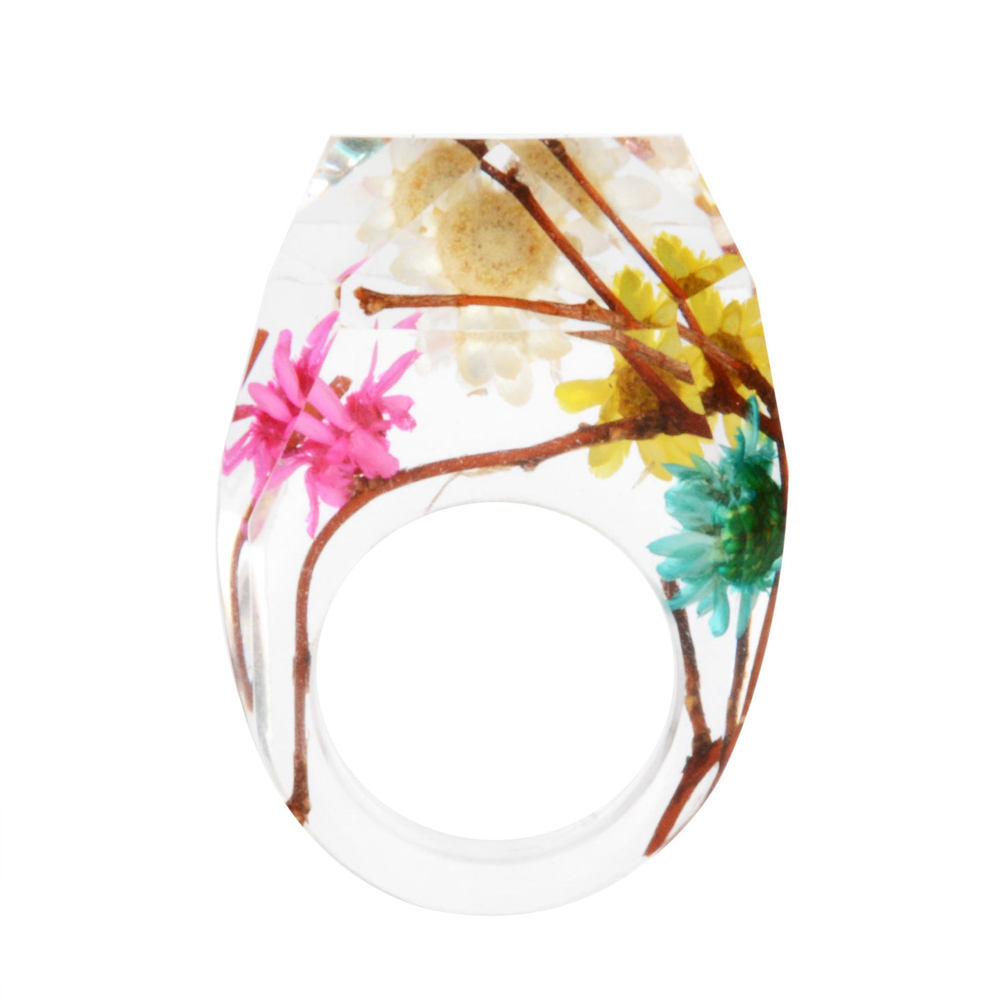 Dried Flower Resin Forest Handmade Dried Flower Epoxy Ring