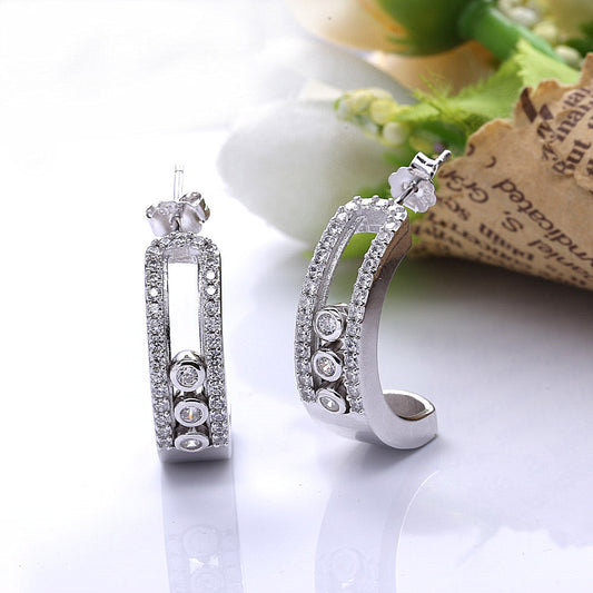 Self-designed Mobile Diamond Earrings