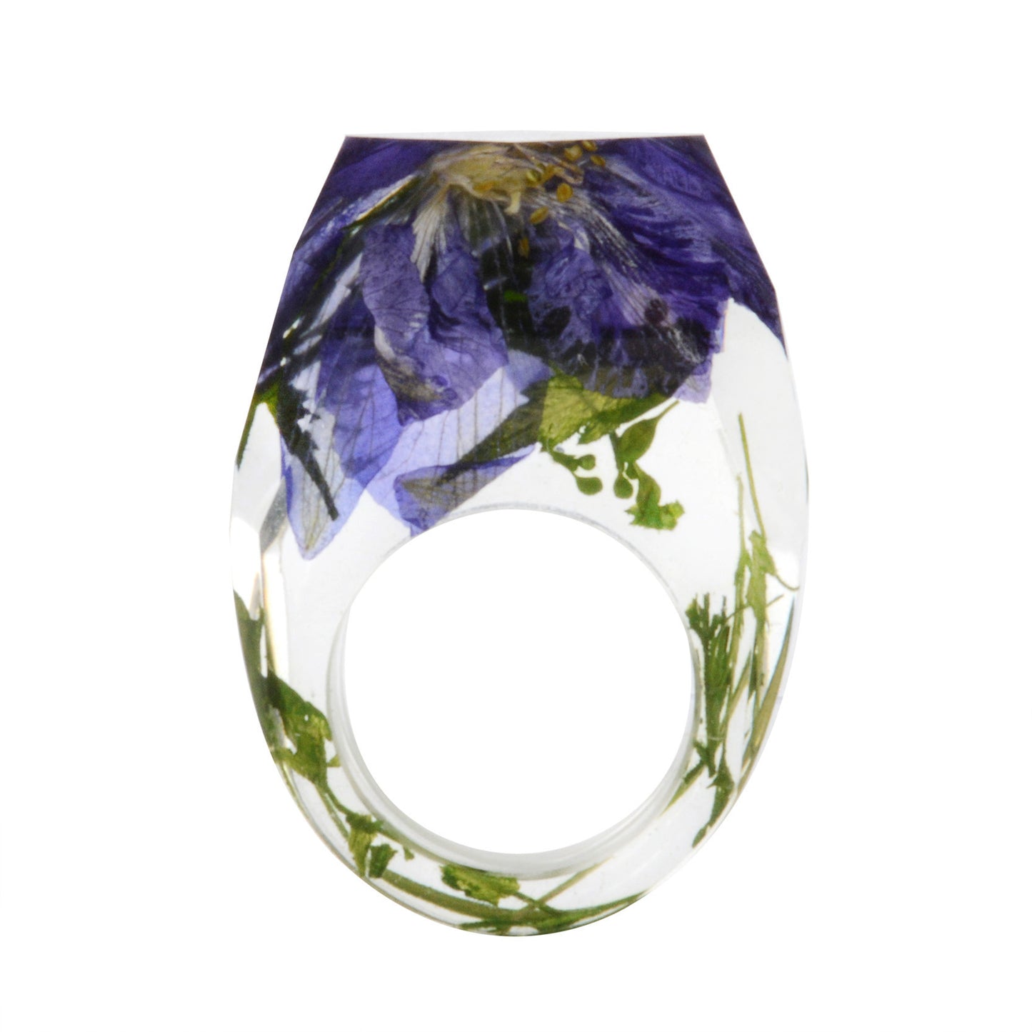 Dried Flower Resin Forest Handmade Dried Flower Epoxy Ring