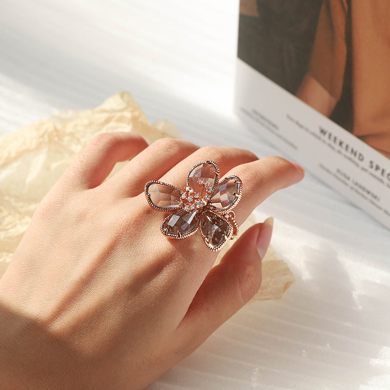 Crystal flower ring