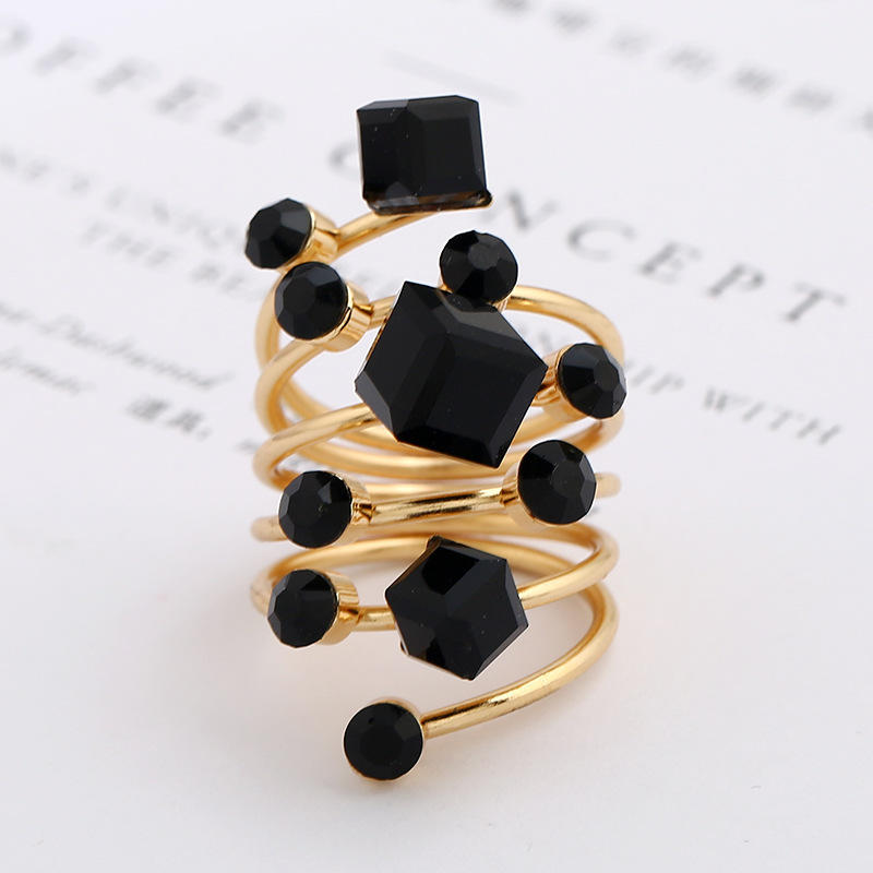 Crystal Ring Exaggerated Large Spring Ring rings for women