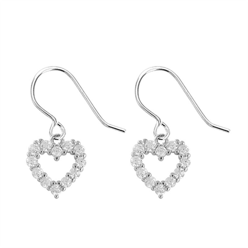 Heart Sparkling Diamond Earrings