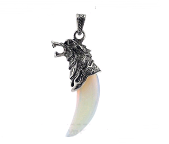 Natural Crystal Spike Pendant Crystal Wolf Head Item Pendant Fashion Couple Domineering Necklace