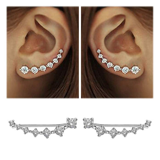 Row diamond earrings